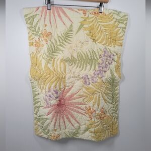 Liz Claiborne Bon Aire Floral Embroidered Pillow Sham 1 Standard Single 28”X 22”